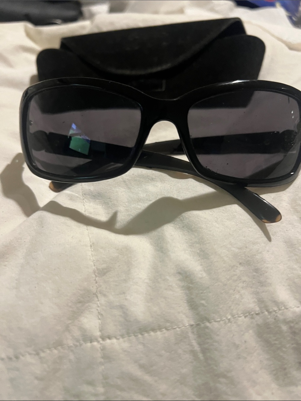 ALFRED SUNG Women's Black Rectangle Sunglasses
